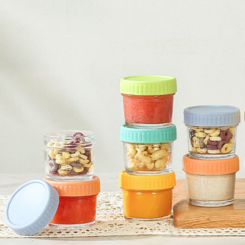 Baby Food Jars With Lids - 6pcs Mason Jar Glass Baby Food