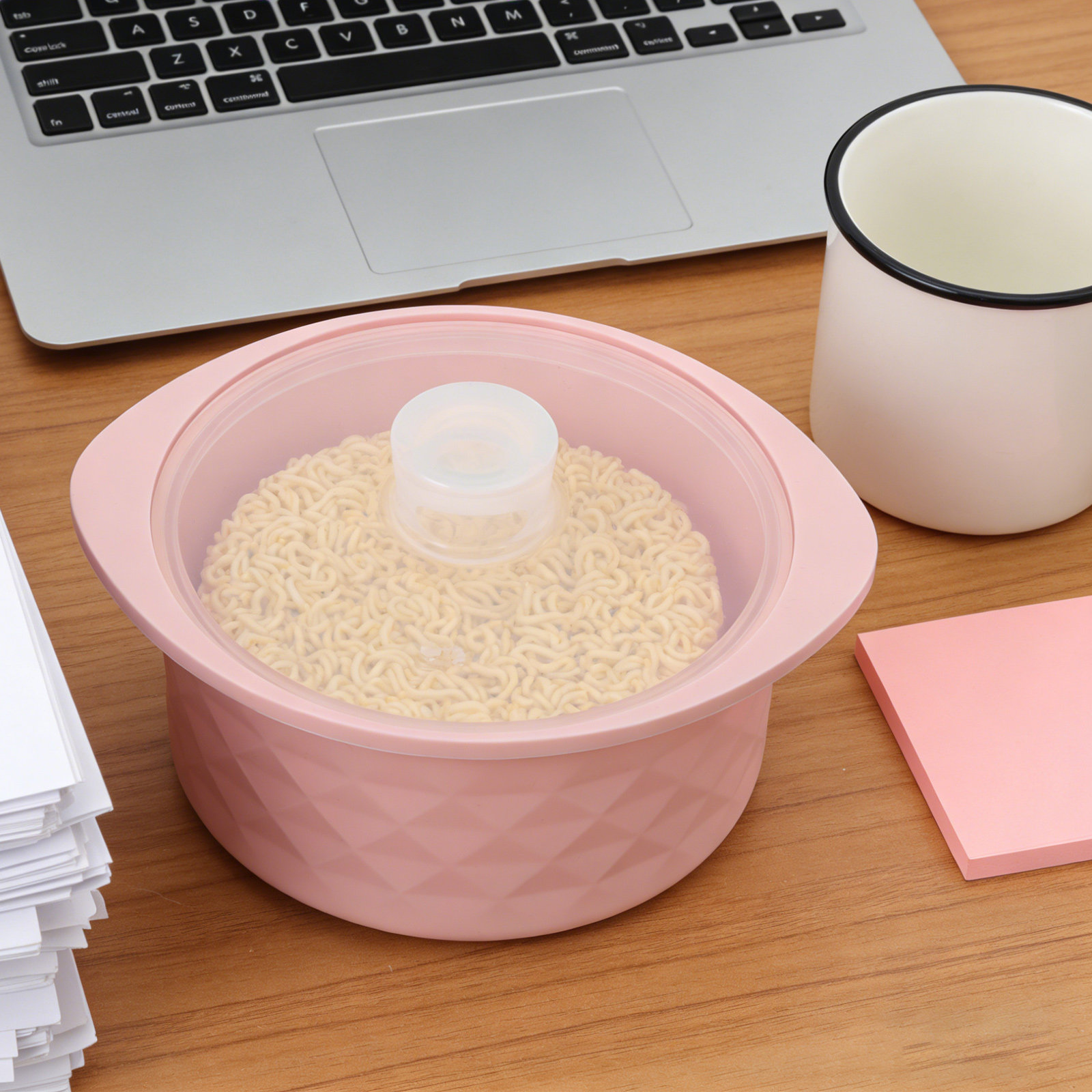 Baby Food Steamer - Silicone Microwave Steamer Pot Pink Dishwasher
