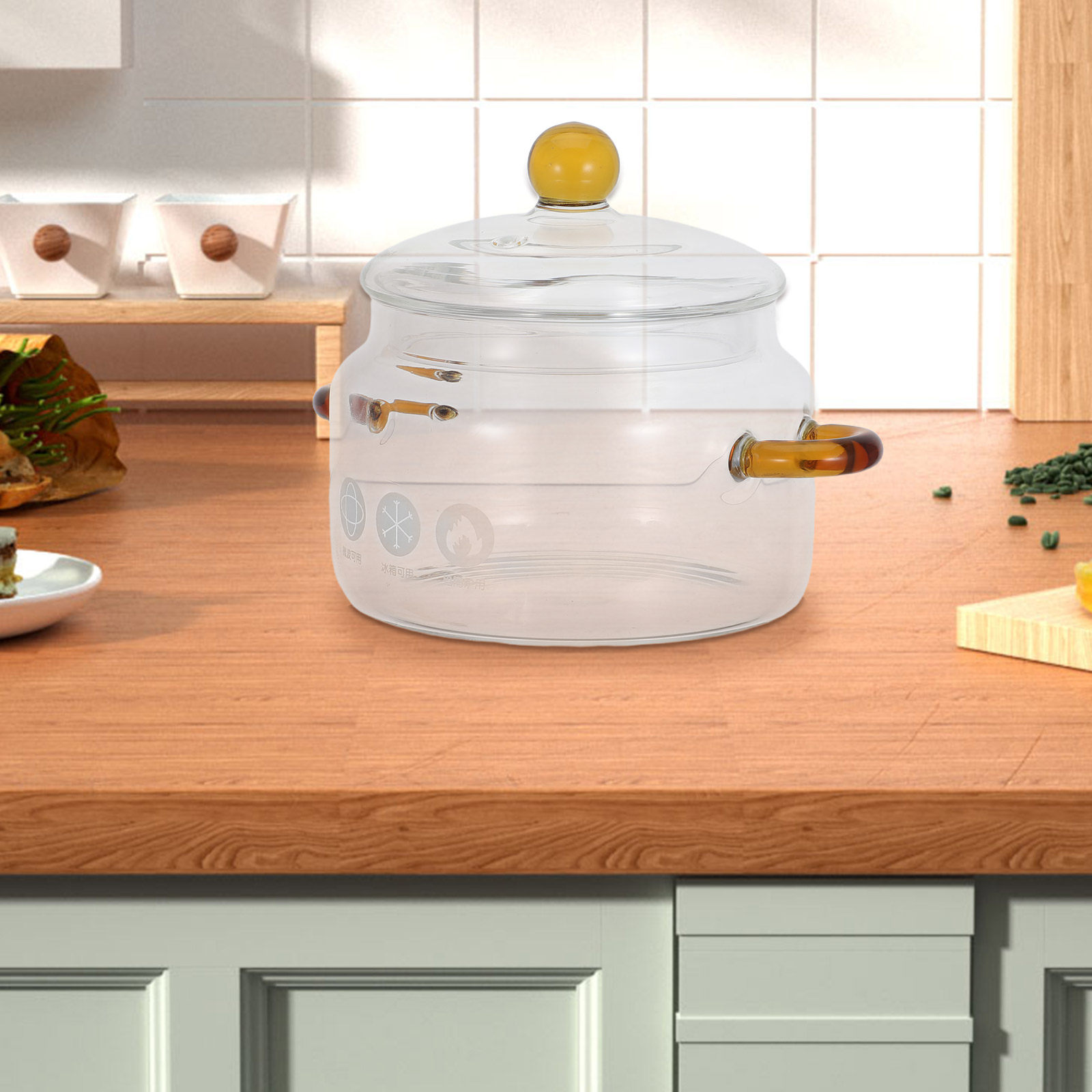 Baby Food Steamer - High Borosilicate Glass Stew Pot Lid
