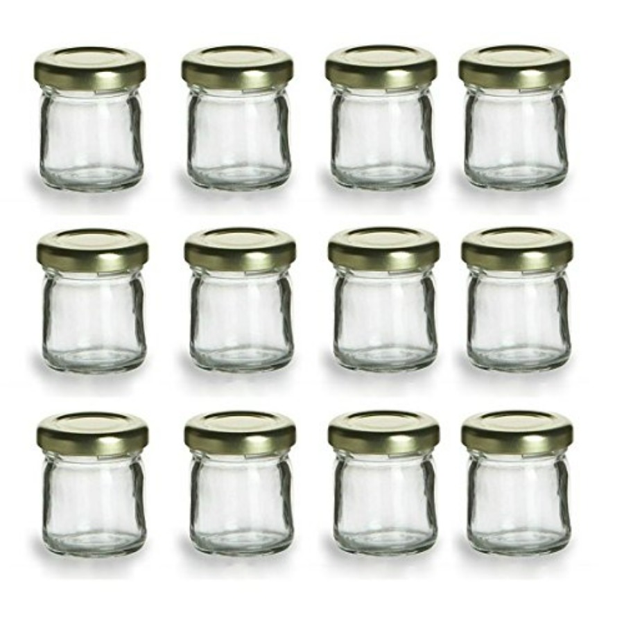 Baby Food Jars With Lids - 12 pcs, 1.5 oz Mini Glass