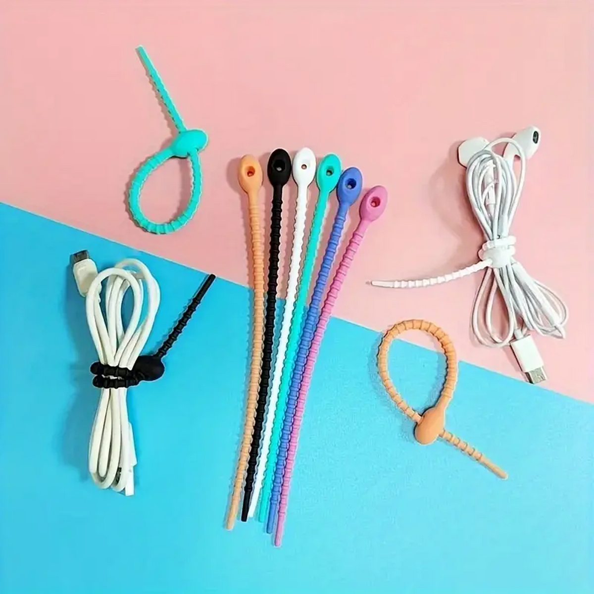Food Pouch Reusable - Silicone Reusable Cable Wire Organizer, Storage