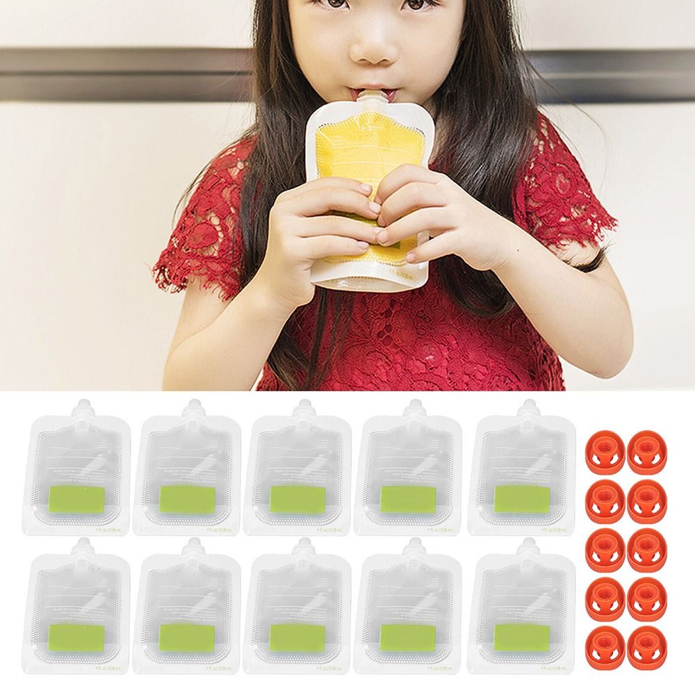 Food Pouch Reusable - 10Pcs Reusable Complementary Food Kitchen Dispenser