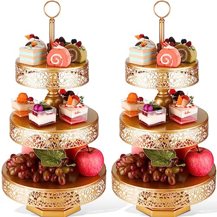 Baby Food Dessert - 2 Pcs Cupcake 3 Tiered Metal