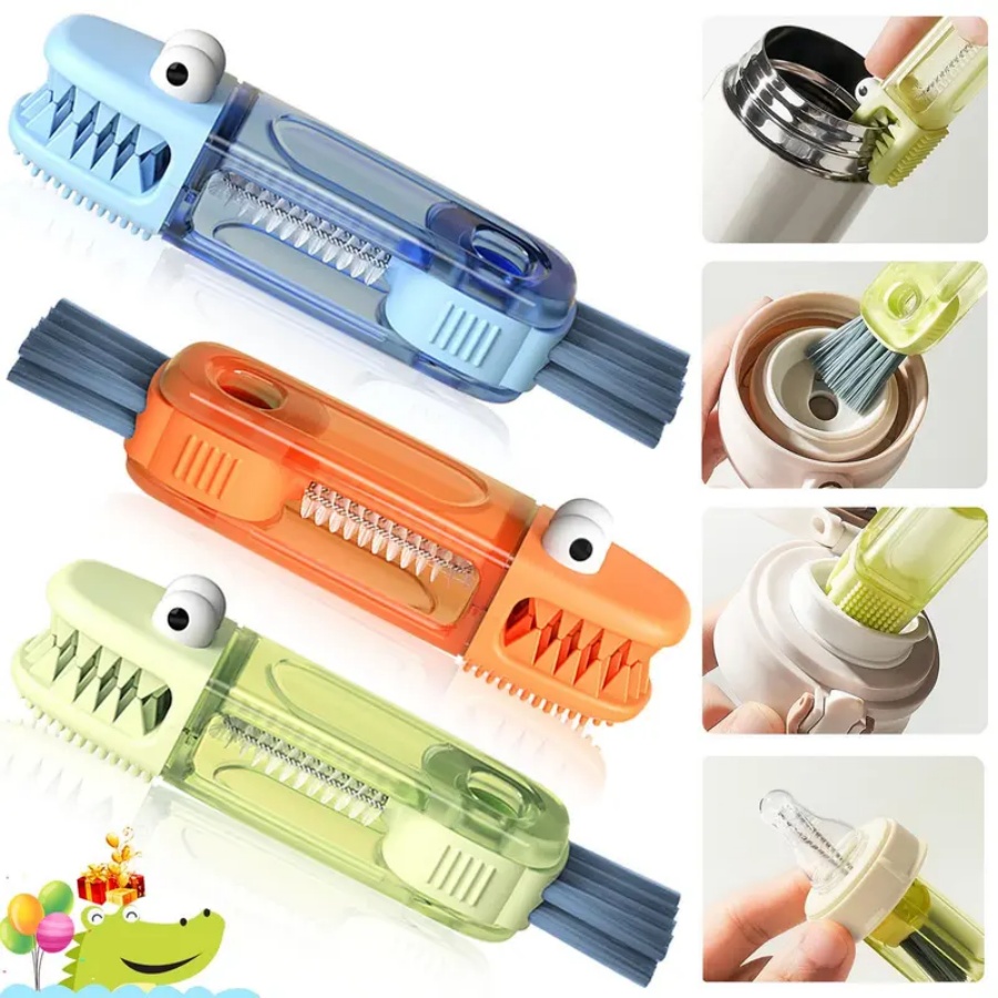 Baby Food Jars With Lids - 2pcs Same Color 3-in-1 Crocodile Multifunctional