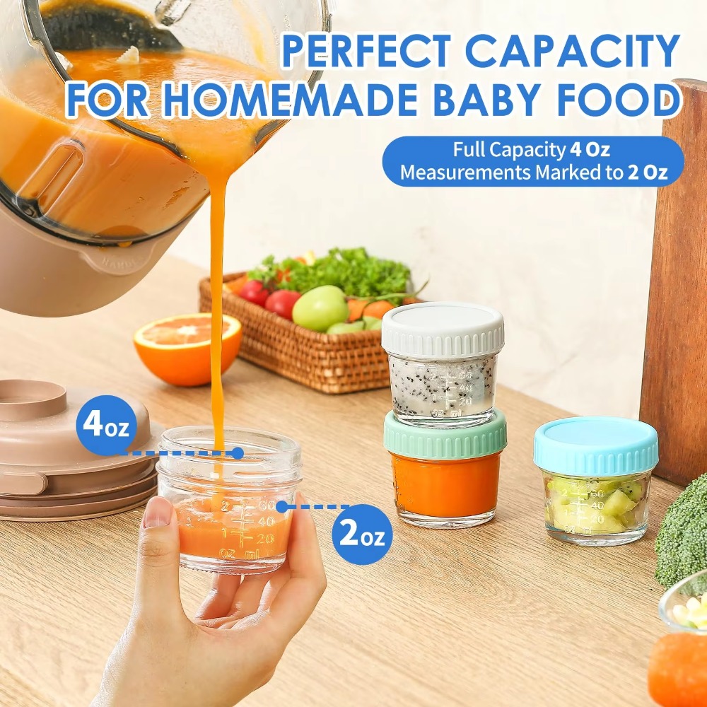 6pcs Mason Jar Glass Baby Food - Baby Food Jars With Lids review and price