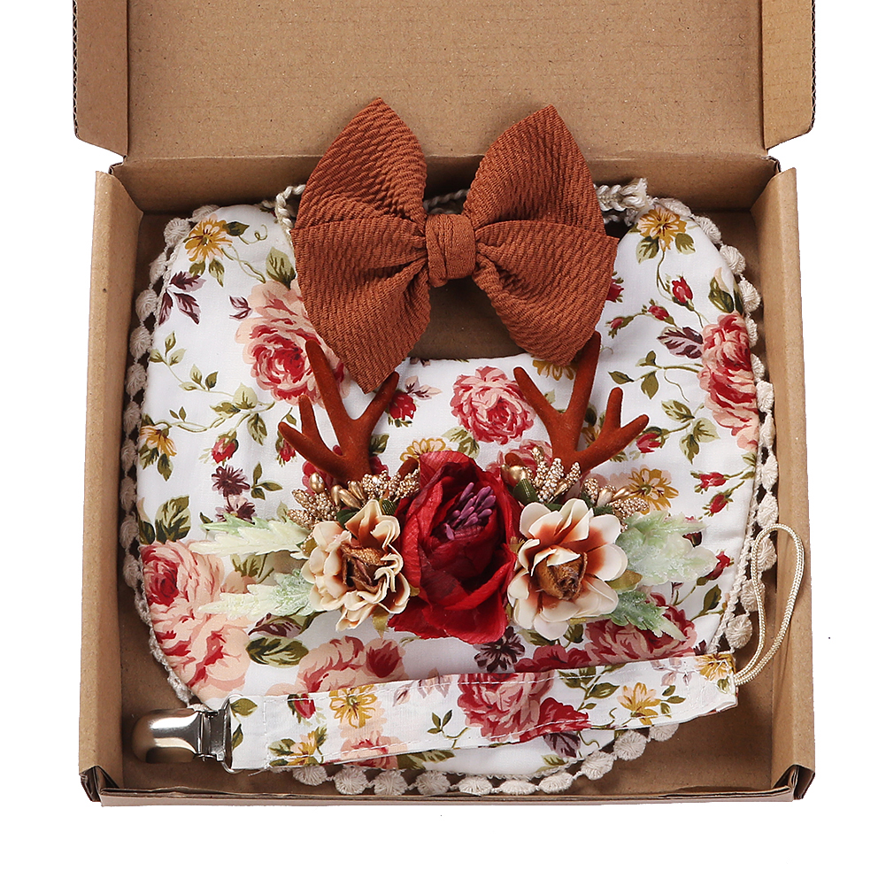 4Pcs/Set Flower Print Baby Bib - Food Box Baby review and price