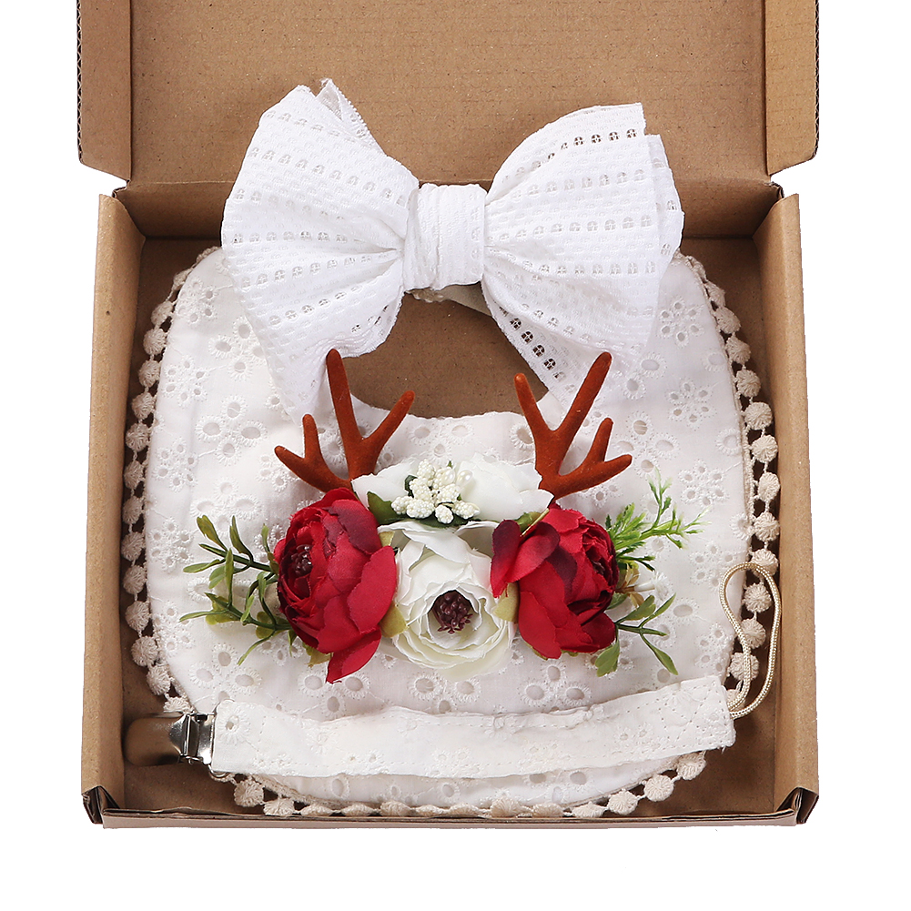 4Pcs/Set Flower Print Baby Bib - Food Box Baby review and price