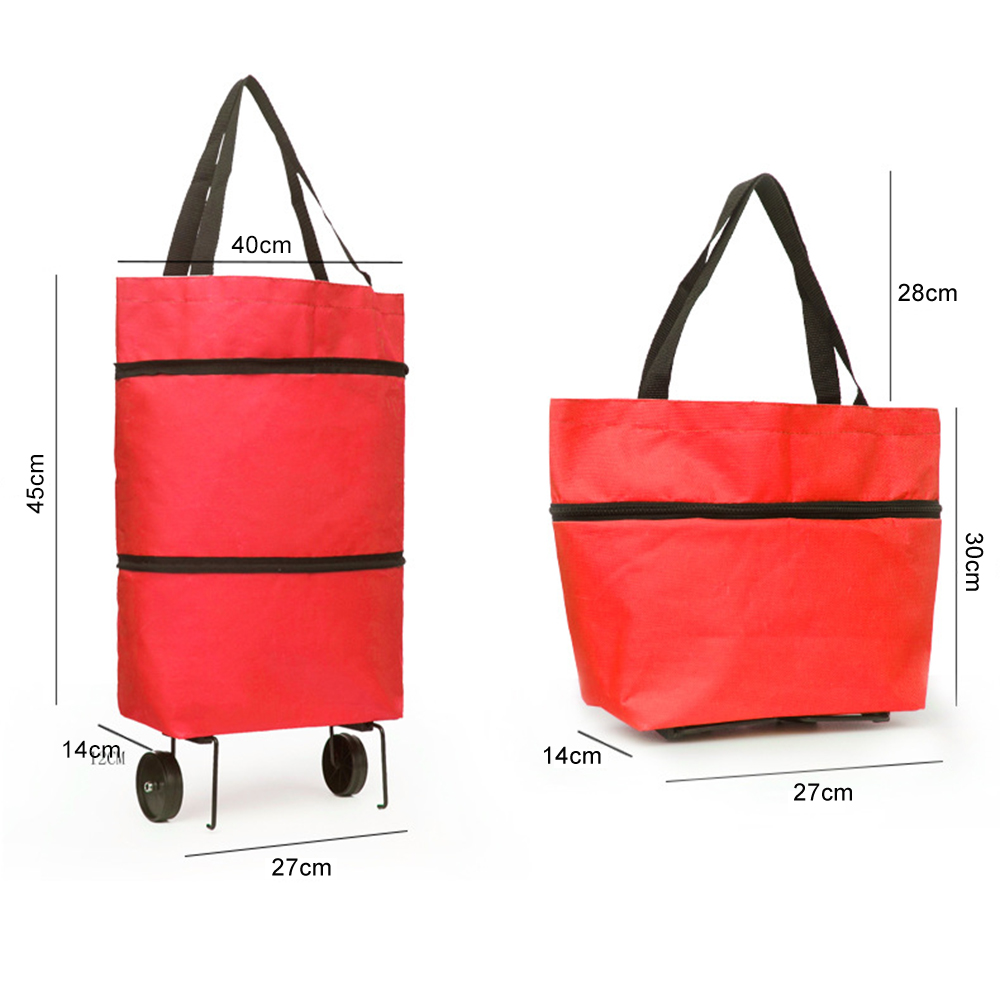 Folding Shopping Pull Cart Tro - Food Pouch Reusable review and price