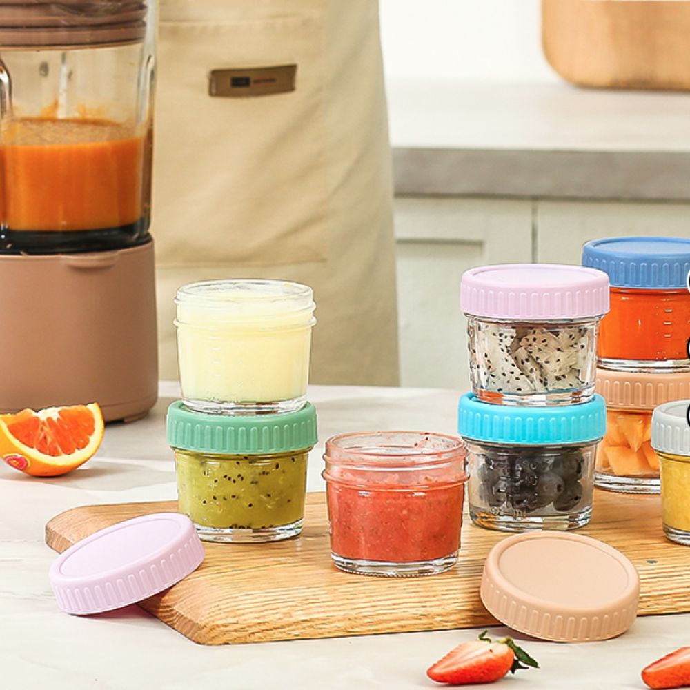 6pcs Multipurpose Glass Baby F - Baby Food Jars With Lids review and price
