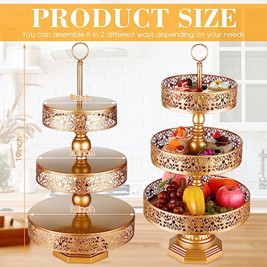 2 Pcs Cupcake 3 Tiered Metal D - Baby Food Dessert review and price