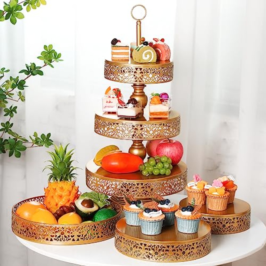 2 Pcs Cupcake 3 Tiered Metal D - Baby Food Dessert review and price