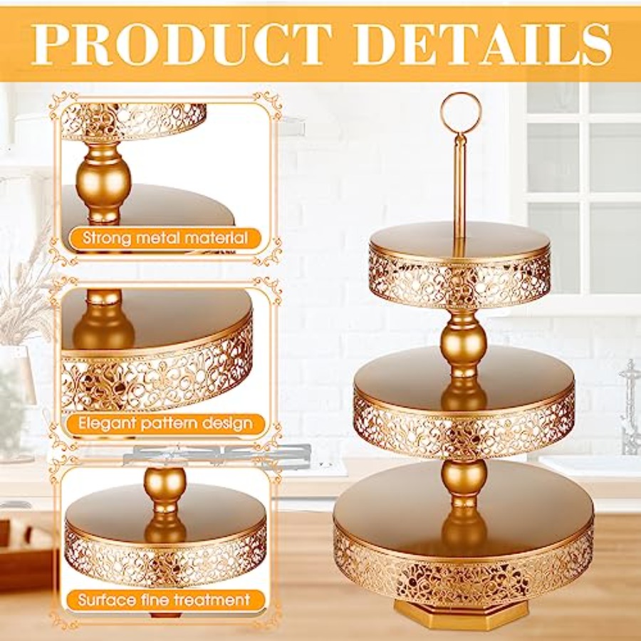 2 Pcs Cupcake 3 Tiered Metal D - Baby Food Dessert review and price