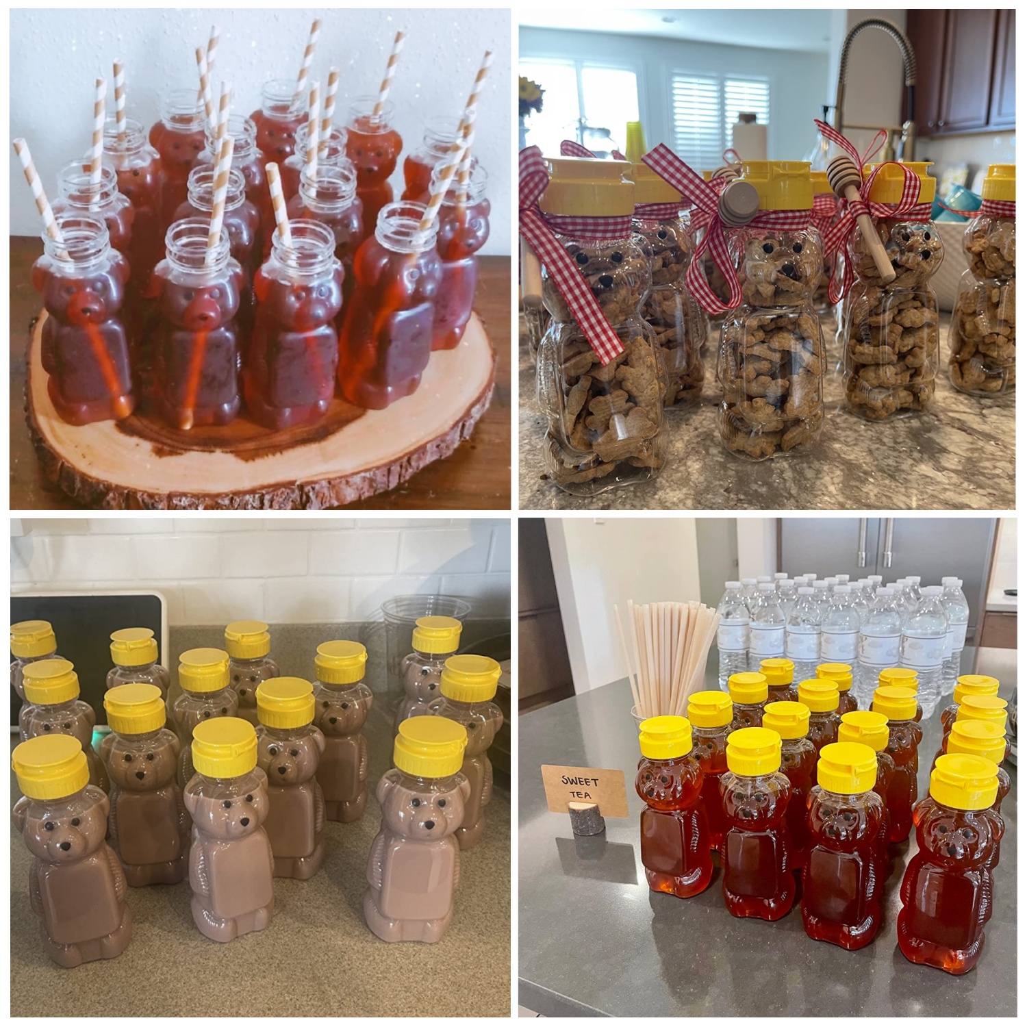 12-36pcs Plastic Bear Honey Ja - Baby Food Jars With Lids review and price