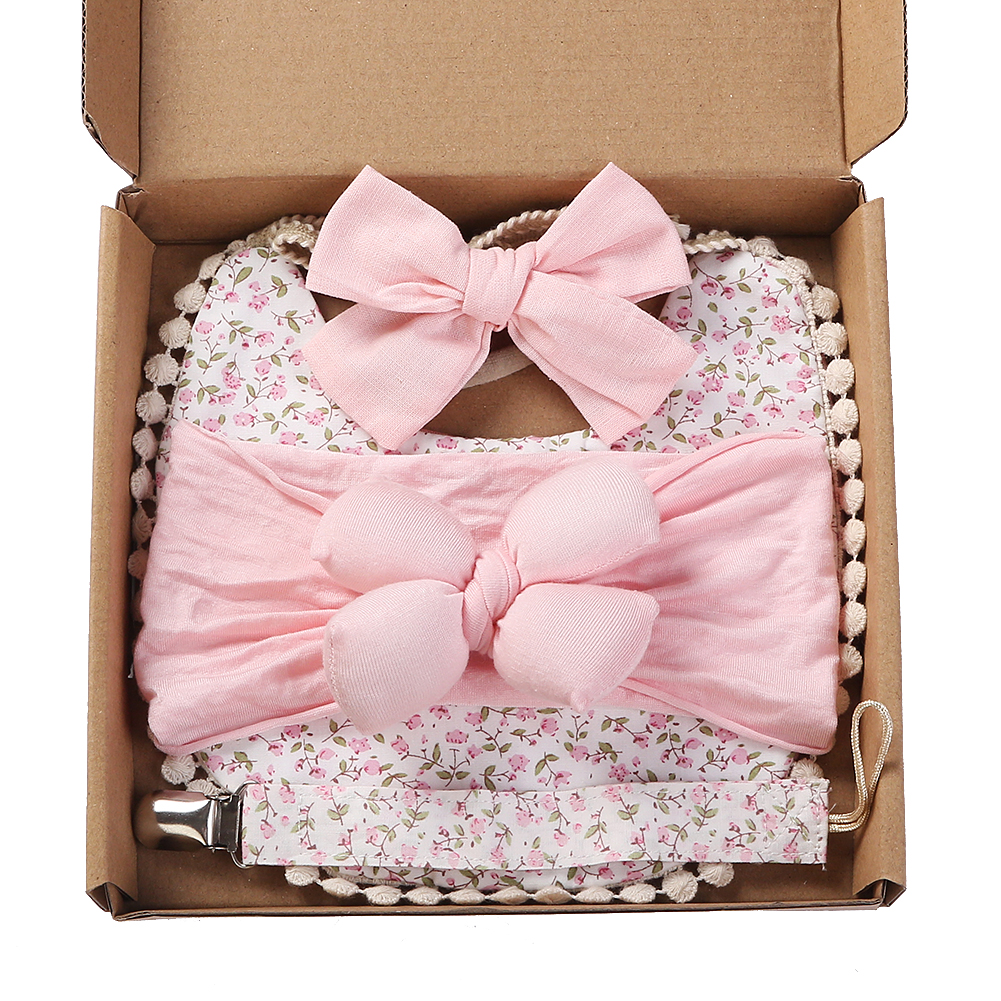 4Pcs/Set Flower Print Baby Bib - Baby Food Grade review and price